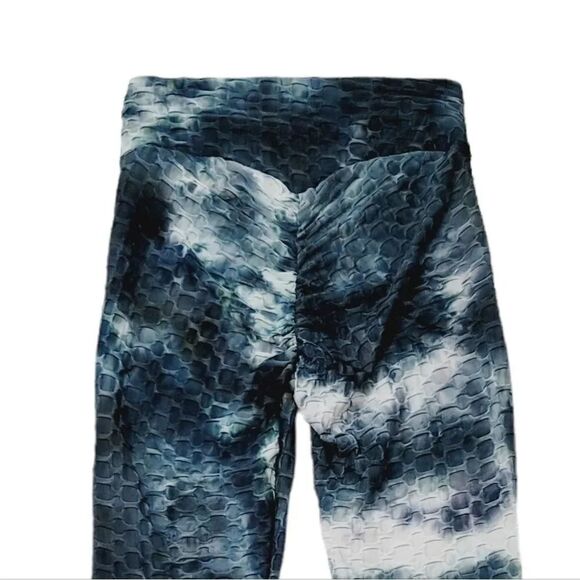 NEW AQ-Sport Honeycomb Ruched Scrunch Butt Tie Dye Legging in Smoke Size Small - Picture 5 of 8